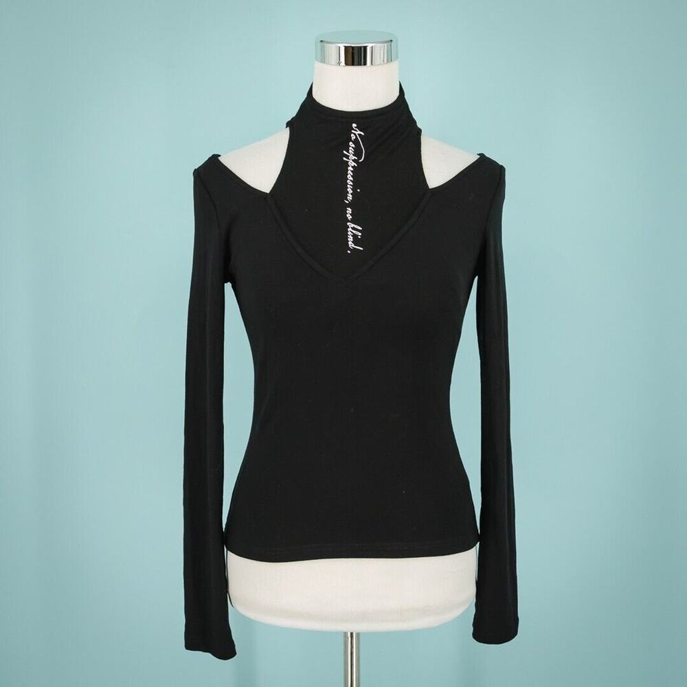 Punk Rave Size Small S Black No Suppression No Blind Gothic Steampunk Knit Top